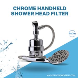 Chrome Handheld Shower Head Filter