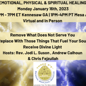 Emotional Physical and Spiritual healing 3 hours January 16 $149