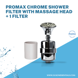 ProMax Chrome Shower Filter with massage head + 1 FILTER