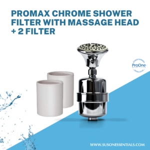 ProMax Chrome Shower Filter with massage head + 2 FILTER