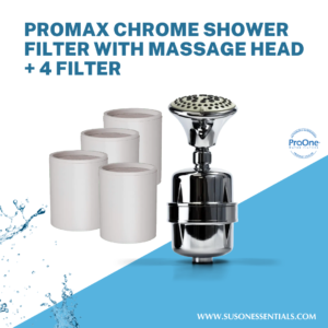 ProMax Chrome Shower Filter with massage head + 4 FILTER