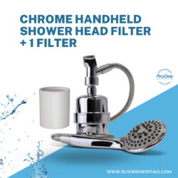 Chrome Handheld Shower Head Filter + 1 FilTER