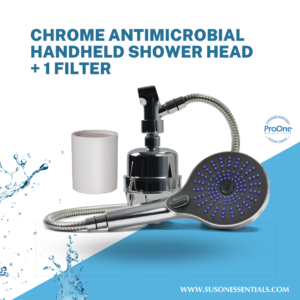 Chrome Antimicrobial Handheld Shower Head + 1 Filter