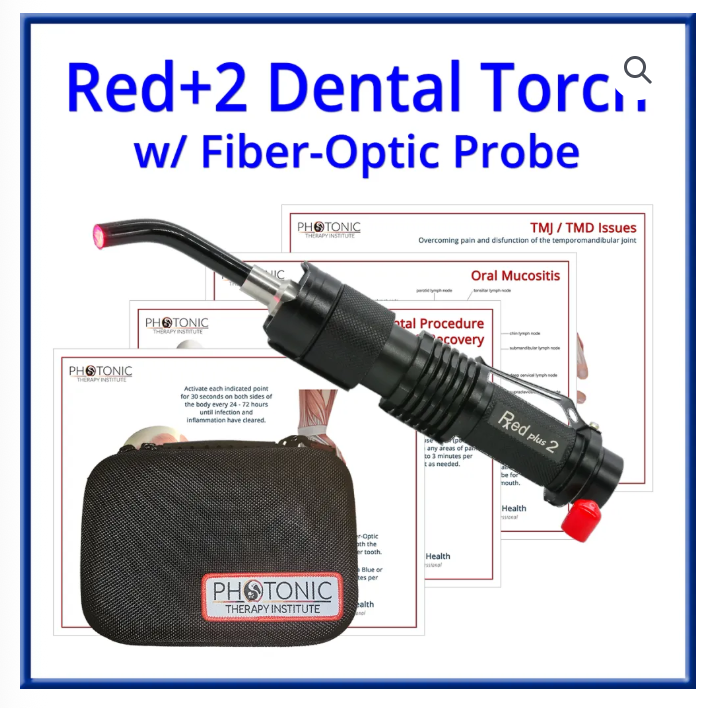 Red + 2 Dental Torch With Fiber-Optic Probe