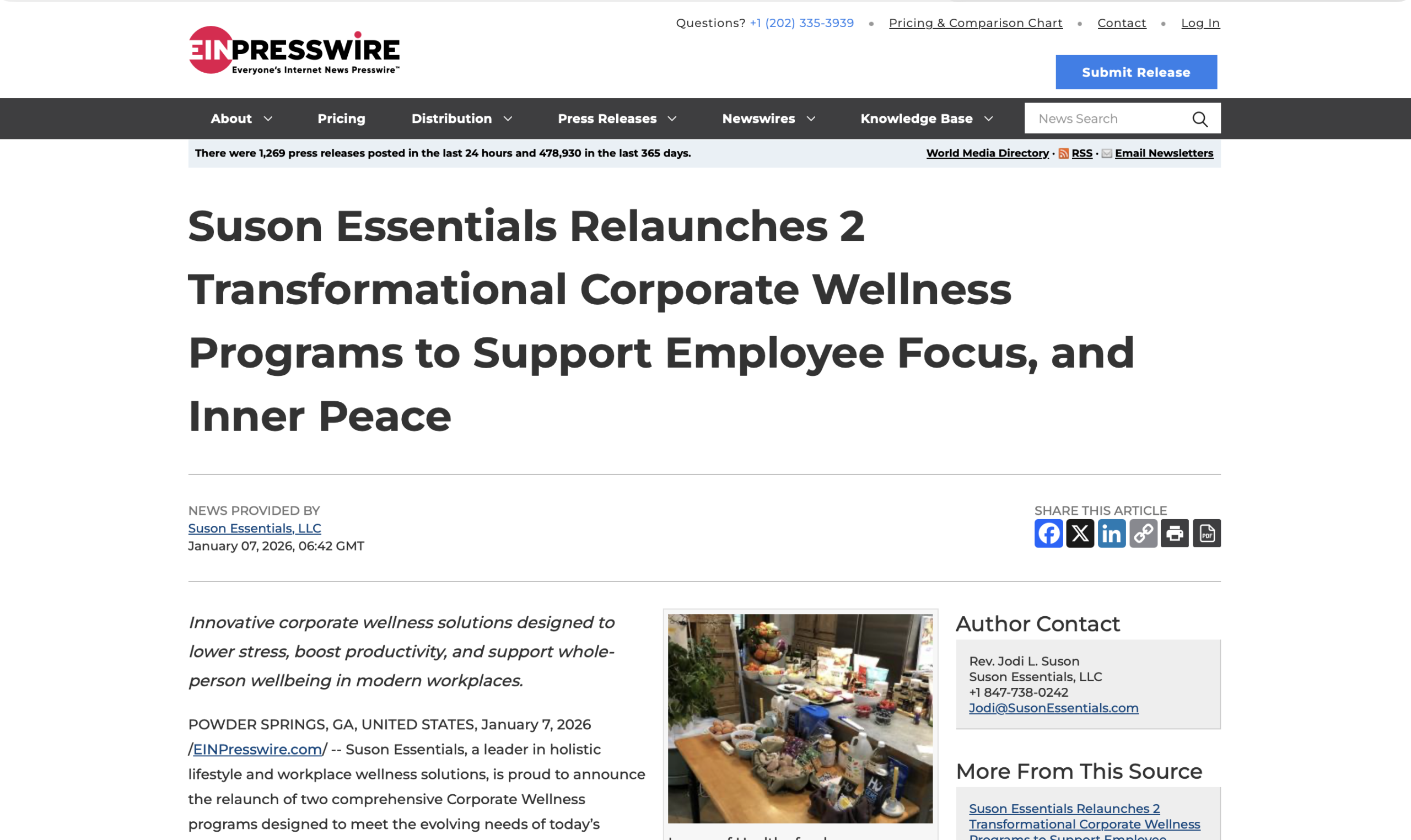 Suson Essentials Relaunches 2 Transformational Corporate Wellness Programs to Support Employee Focus, and Inner Peace